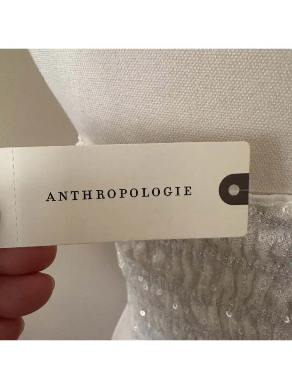 NWT Anthropologie Ranna Gill White Sequin Twist Tube Top S Crop Party $118